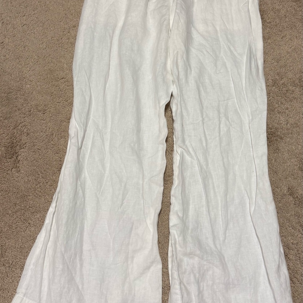 Athleta White Linen Pants